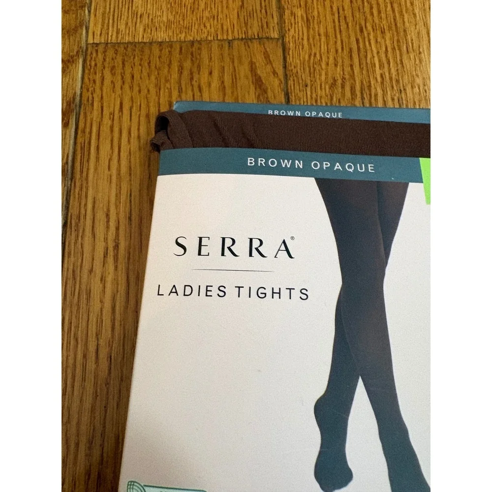 Serra Ladies Tights Brown Opaque Tummy Control Soft Silky Size Medium NEW